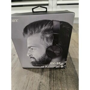 Coby CV-85 Aluminum Folding Headphones with‎ Mic and Remote Black CVH-825-BLK
